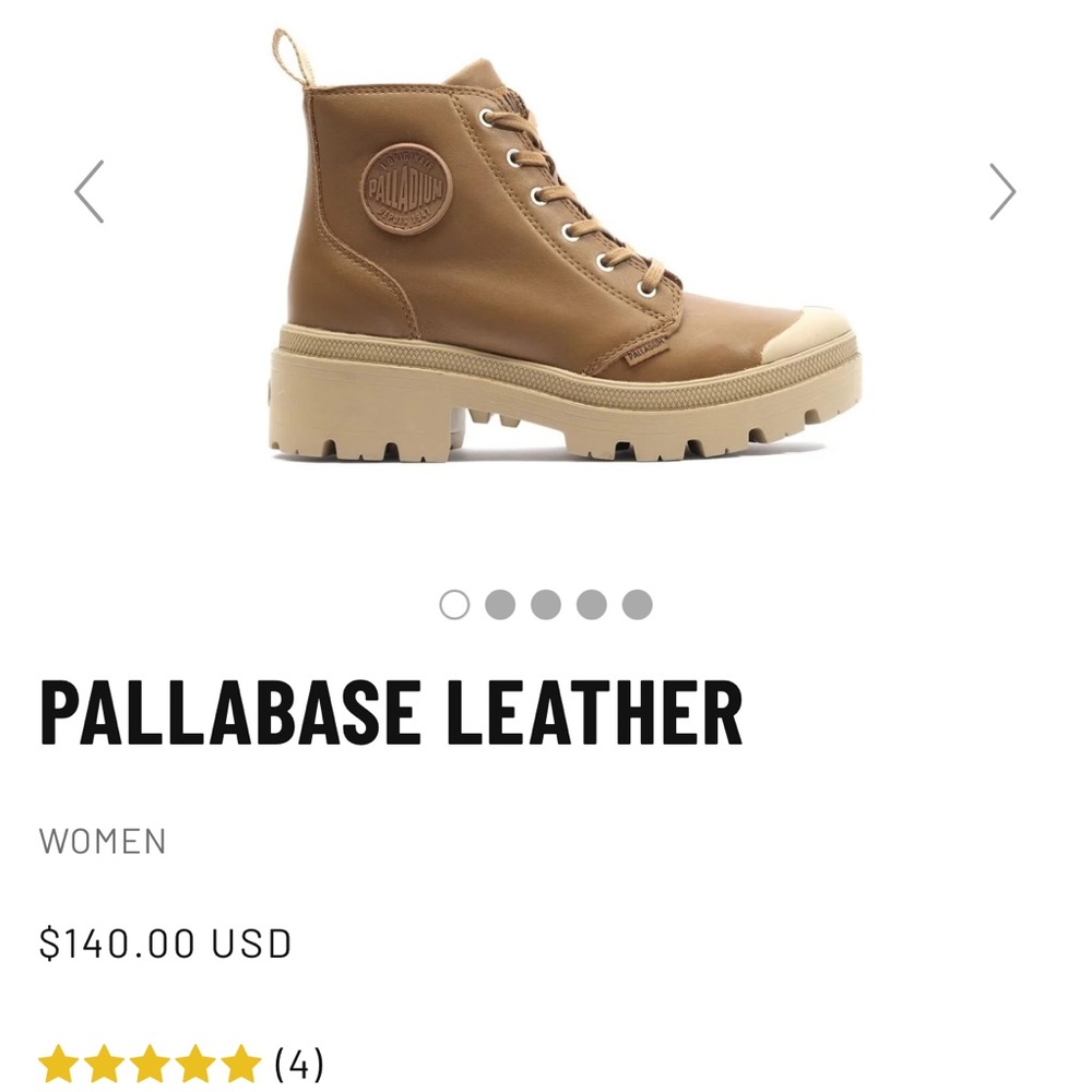 Palladium Women's Tan Lace-Up Chunky Sole Boot NEW no box